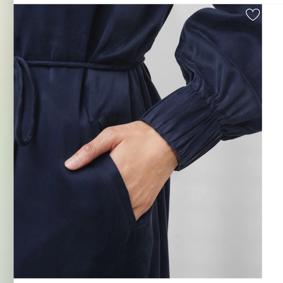 LUNYA NWOT Washable Silk Long Robe in Deep Blue Size XS/S - Picture 6 of 6